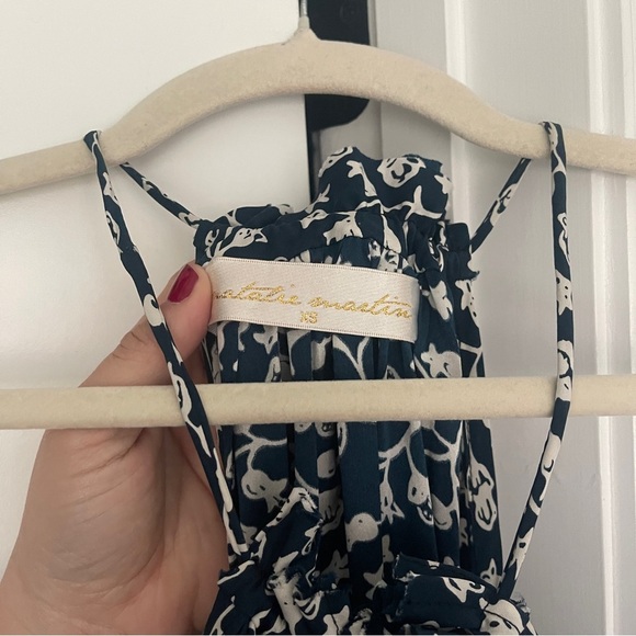 Natalie Martin Marlien Maxi Silk Dress Pomegranate Indigo - Picture 6 of 7